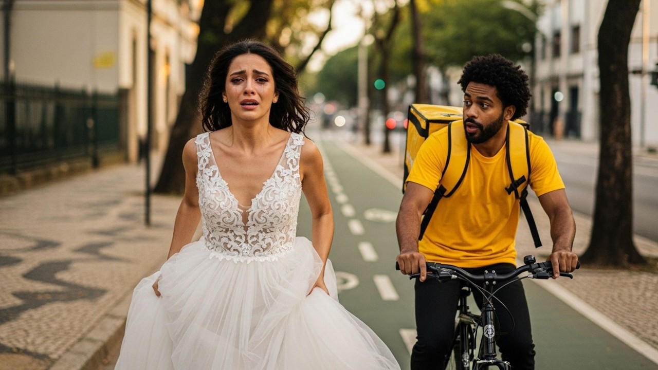 ELA foi DEIXADA bem no dia do seu CASAMENTO - um ENTREGADOR de BICICLETA mudou TUDO!