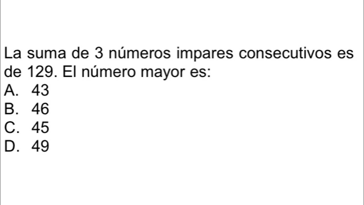 [Ejercicios] Hallar números consecutivos impares