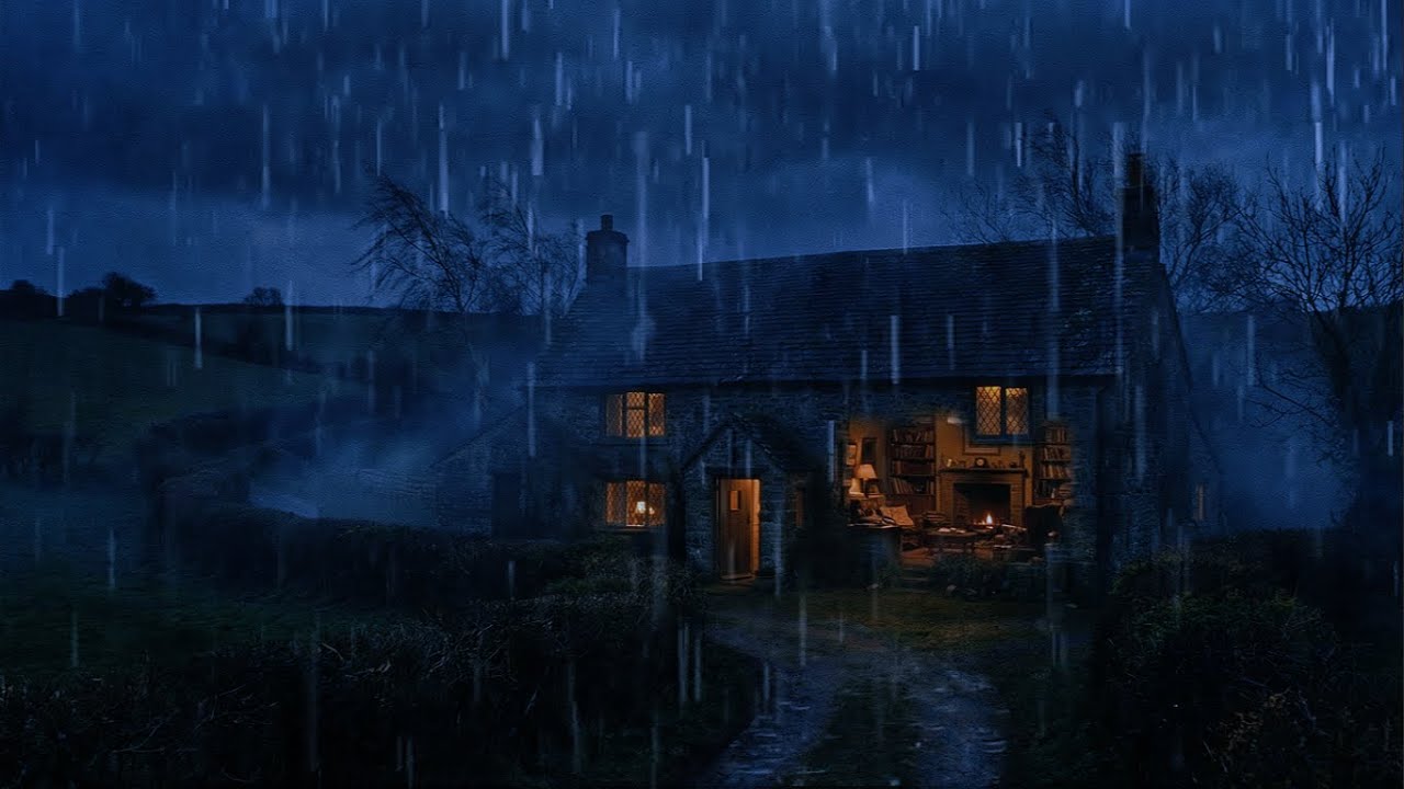 Rainy Night Cottage 🌧️ Cinematic Rain Sounds for Deep Sleep