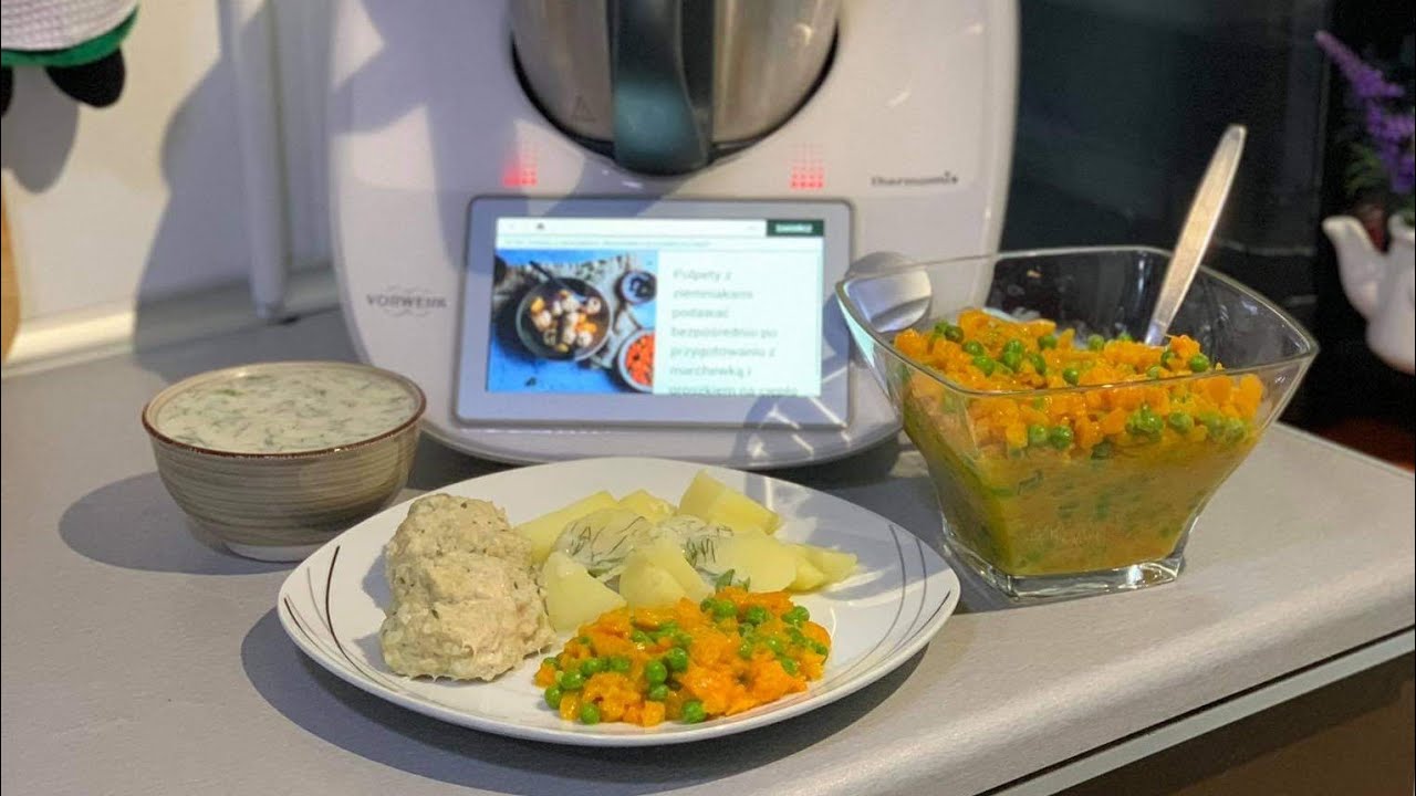 Pulpety z ziemniakami .Marchewka z groszkiem. Thermomix Tm6 i Tm Friend. GOTUJ Z PAULITĄ