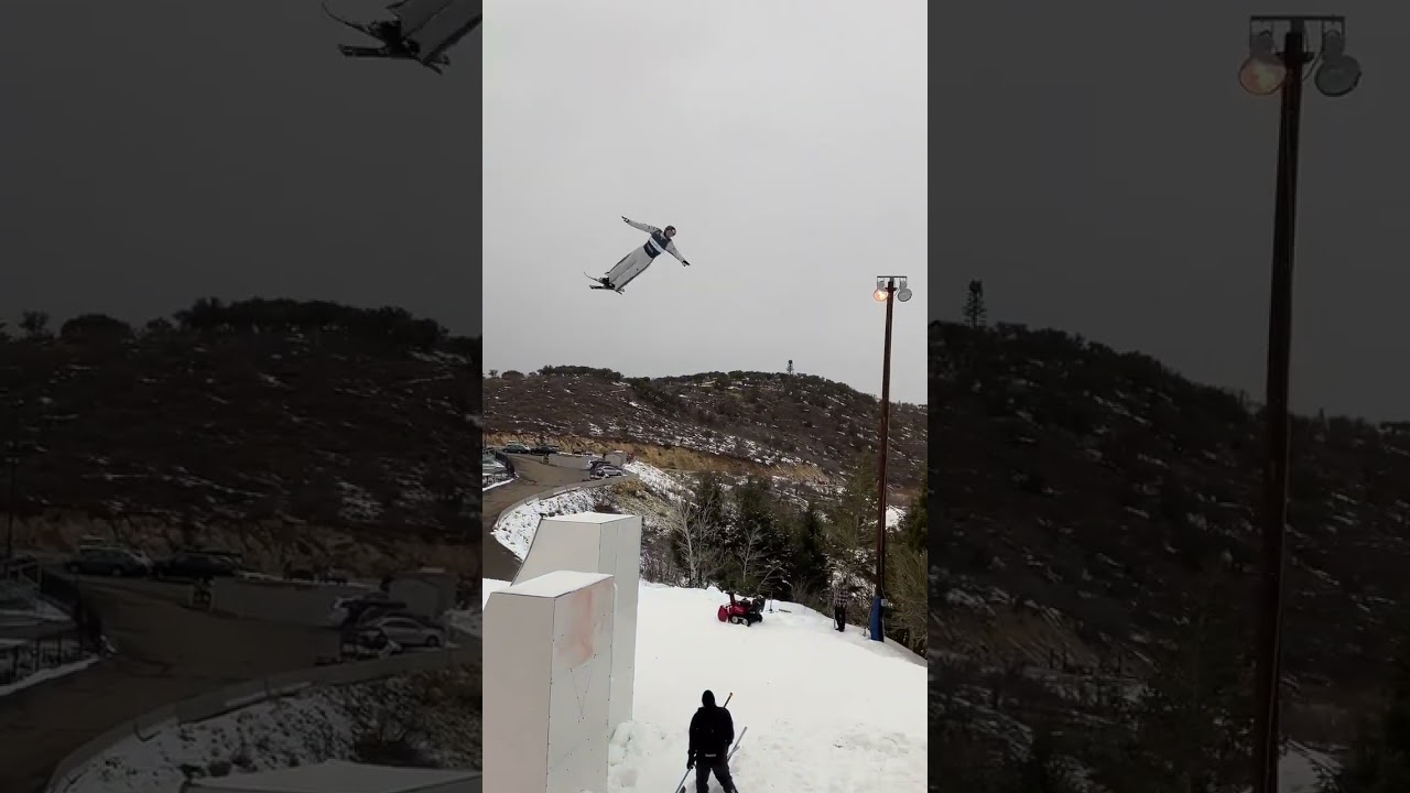 Snow thrill in india 😱 backflip #explore #snow #adventure #shorts #skiing #mountains #snowfun