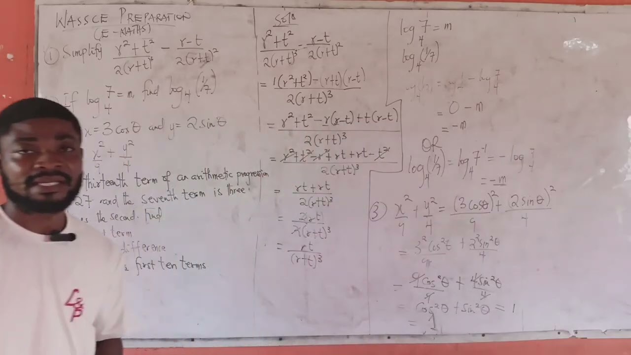 E MATHS WASSCE PREPARATION QUESTIONS CONT'D 