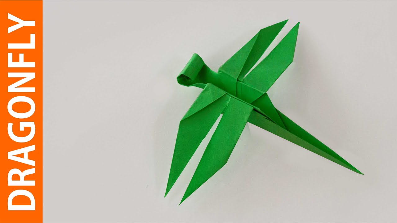 DIY ORIGAMI DRAGONFLY ; Easy Origami ; paper DRAGONFLY