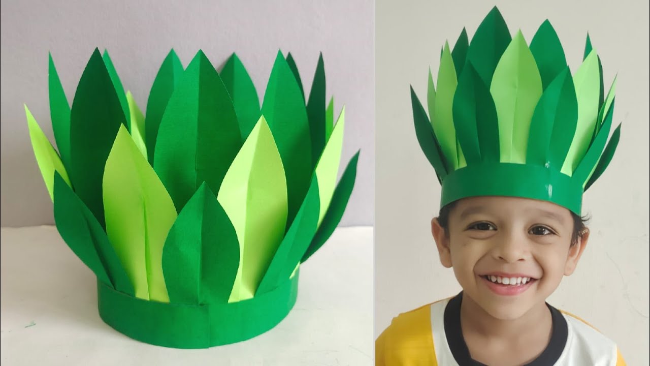 Beautiful Pineapple Leaf Crown | Nutrition Month DIY Costume | Pineapple Crown For Nutrition Month