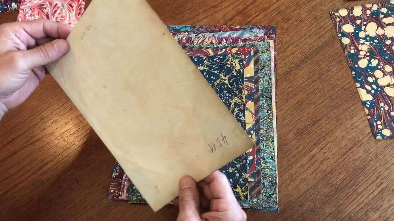 Marbled paper lot x 20 sheets c.1750's-1890's European & American #C1
