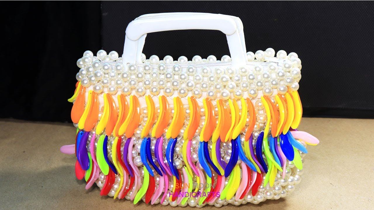 চামচ পুতির ব্যাগ/ beaded party bag/ New design beaded bag/নতুন ডিজাইনের পুতির ব্যাগ/ Shamima Muhib