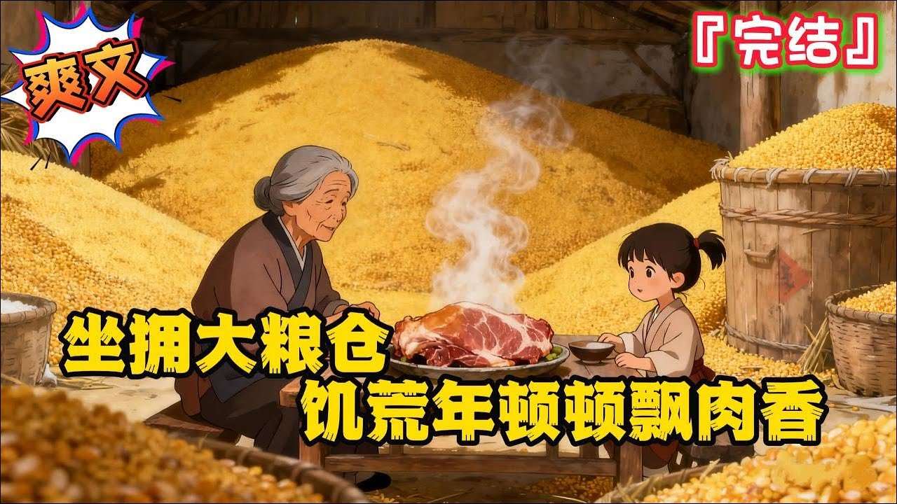 完结《坐拥大粮仓，饥荒年顿顿飘肉香》【种田+逃荒+粮仓+预知危险+团宠】 爹死娘殉情，程因因成了孤女，只剩奶奶可以依靠。逃荒路上，本以为她们祖孙会饿死，谁知道…  #逃荒 #种田 #古代言情 #空间