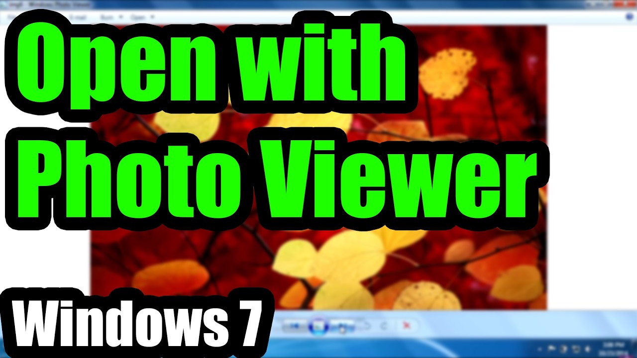 How to open pictures in Photo Viewer instead of Paint? (Windows 7)