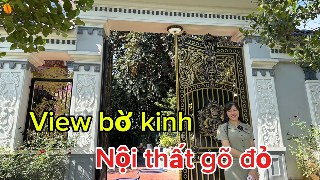 Củ Chi- biệt thự vườn 22m#35m view bở kinh- nội thất full gõ đỏ tại Tân Thông Hội