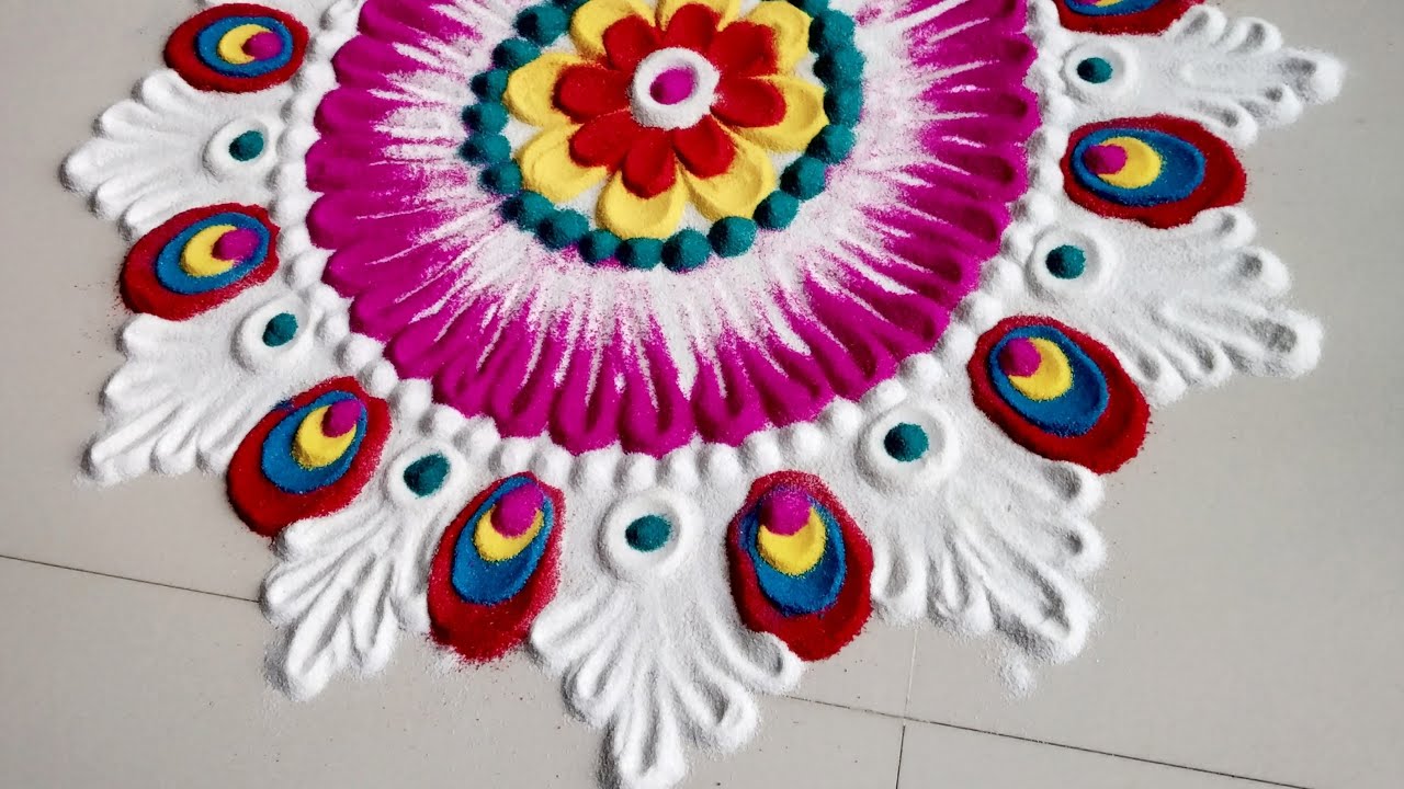 Simple and Easy Rangoli for Diwali || Diwali Rangoli Design