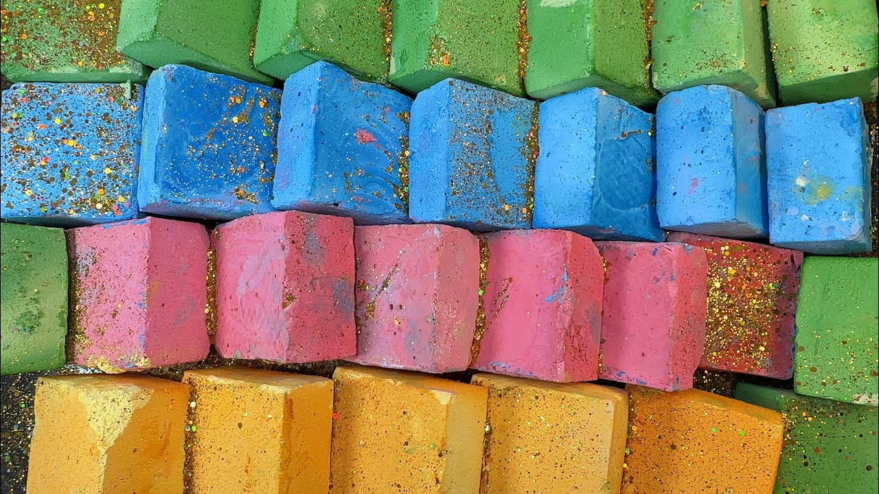Green Yellow Wychalk vs Blue Pink Mychalk ~ Satisfying