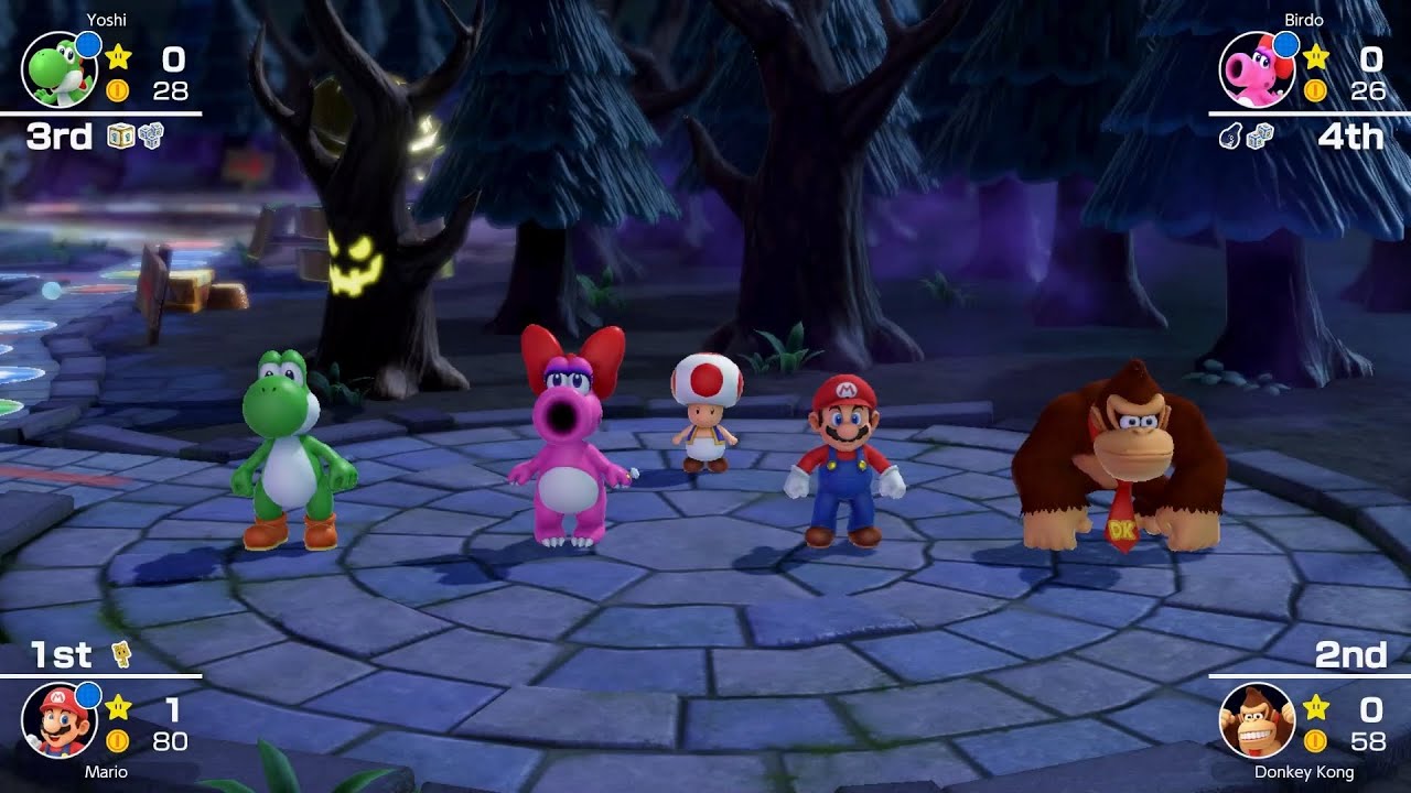 Mario Party Superstars #639 Horror Land Mario vs Yoshi vs Donkey Kong vs Birdo