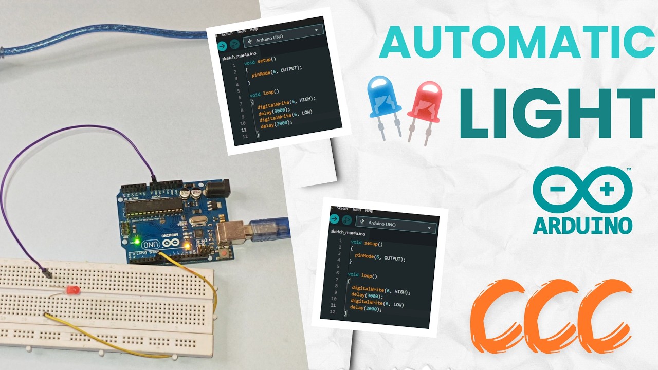 Automatic light on & off system Arduino  project.  #codecoffeecircuit #diy #youtube #arduinoproject