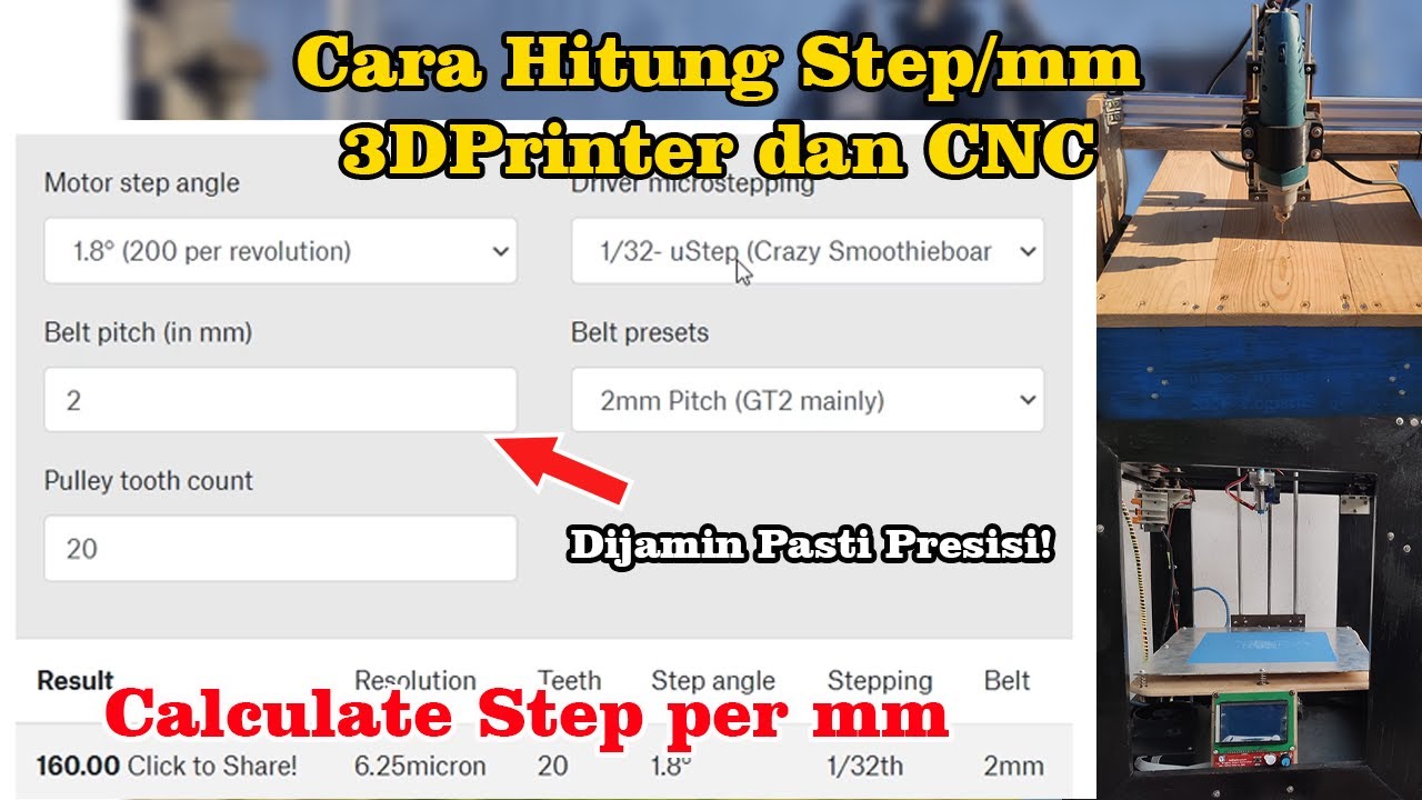 Cara Hitung Step per mm CNC atau 3D Printer - 100% PRESISI || Calculate Step/mm CNC or 3d Printer