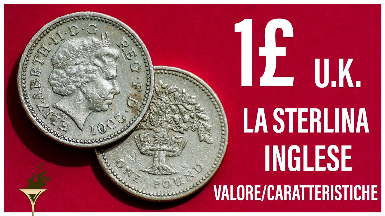 Moneta 1 Lira Sterlina Inglese Regina Elisabetta del primo tipo £1 one pound
