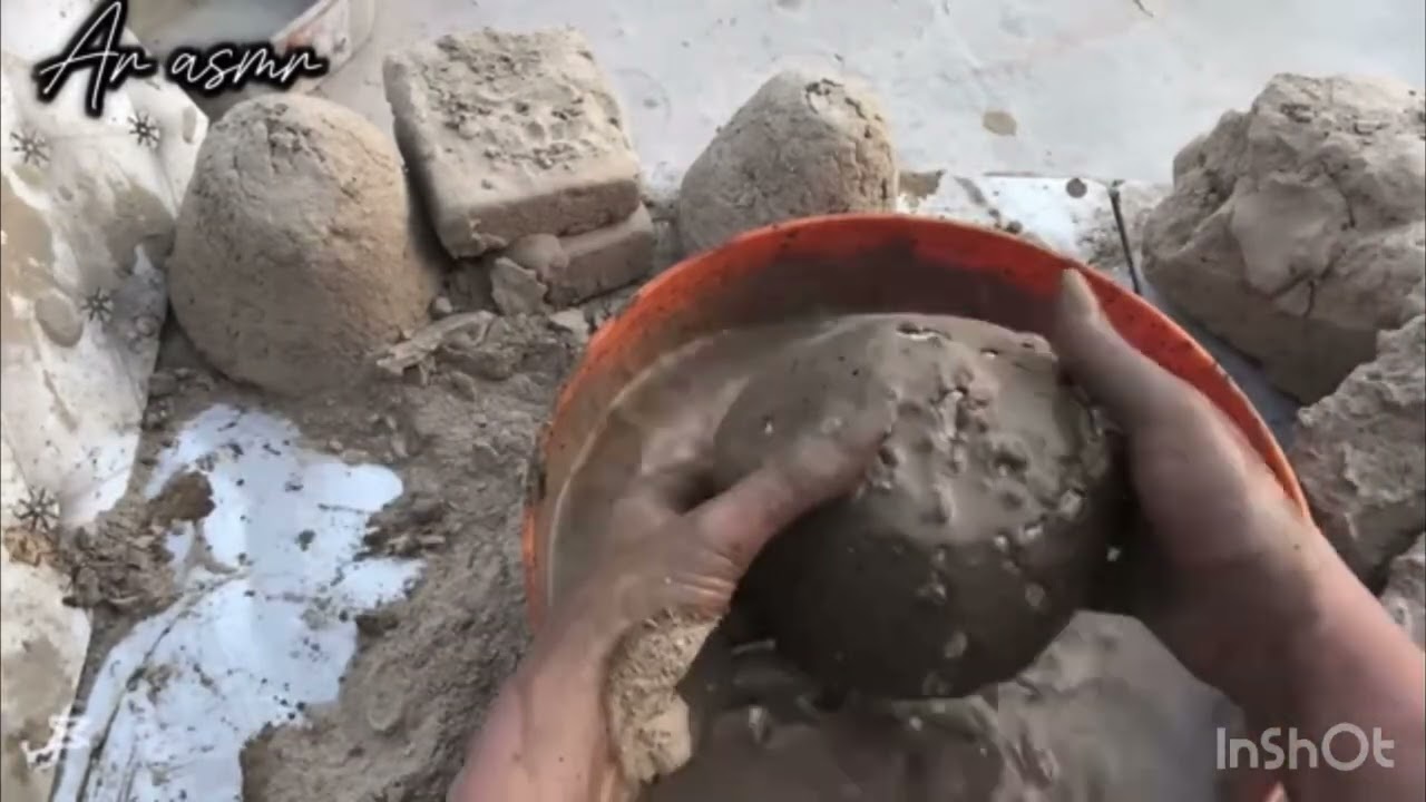 Asmr New Brown Mud crumbling dry and water
