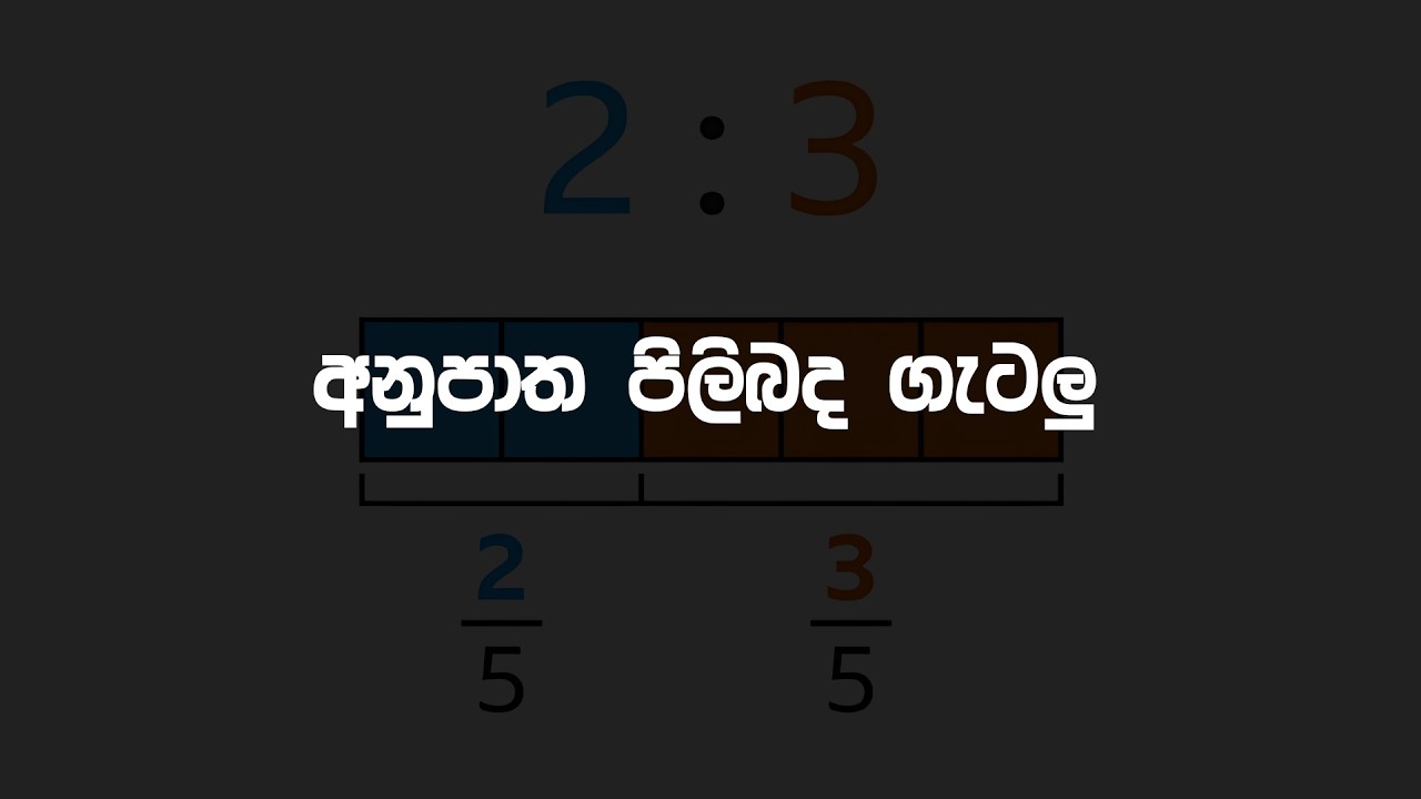 අනුපාත පිලිබද ගැටලු (Ratio Related Questions)
