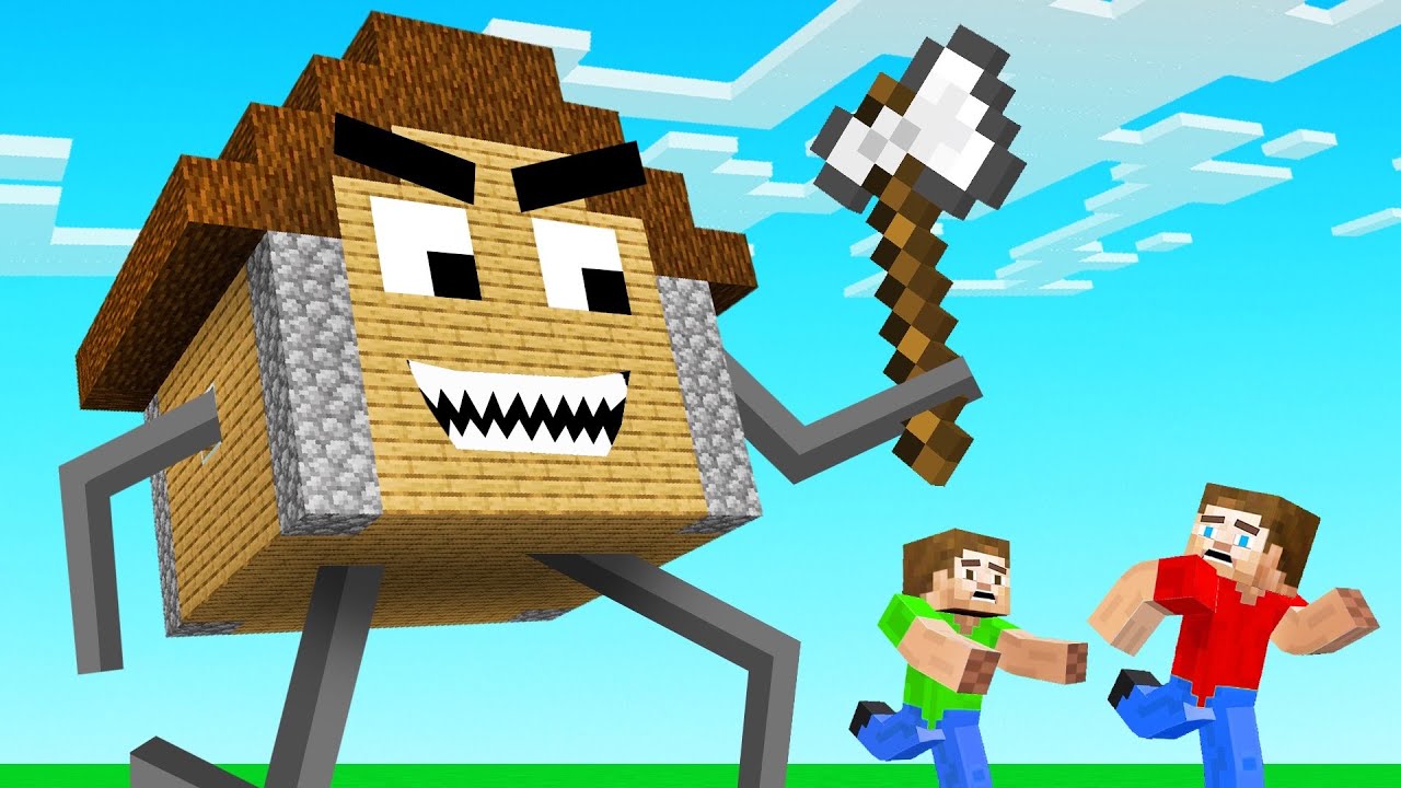 Minecraft BUT The HOUSES ATTACK You!