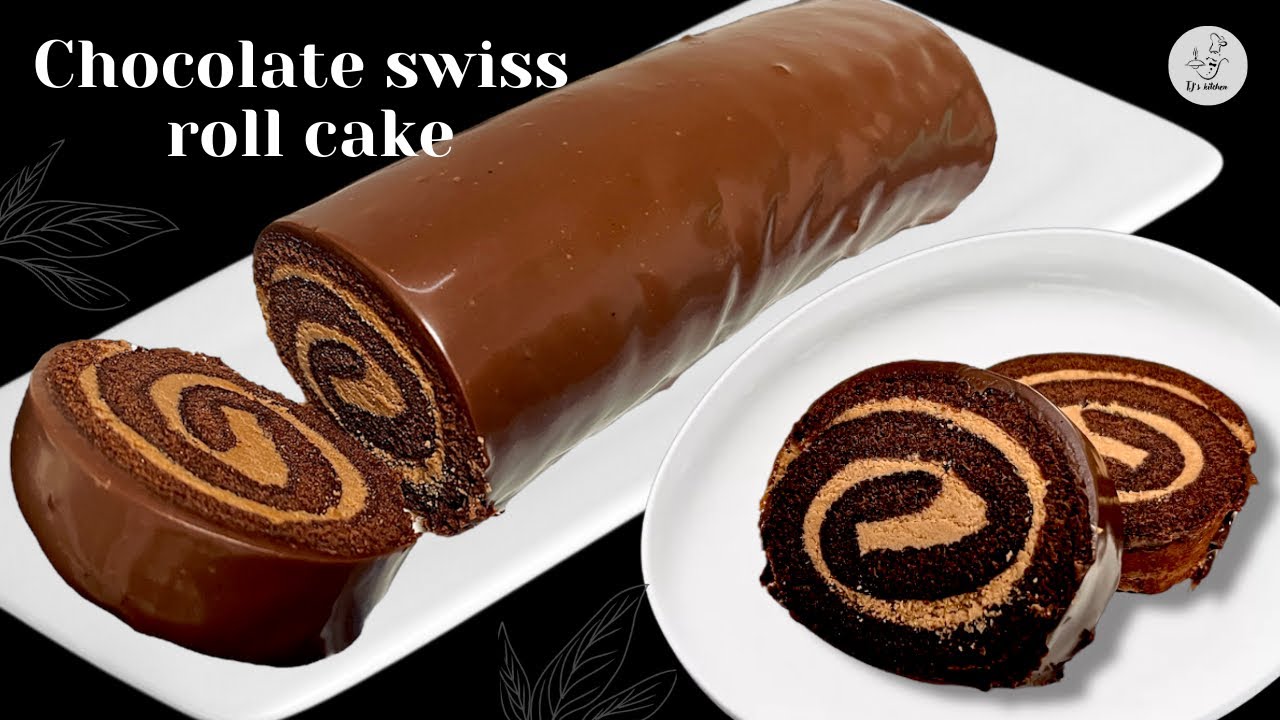 Chocolate Swiss Roll Cake || Easiest Swiss Roll Recipe ||  Tj's kitchen
