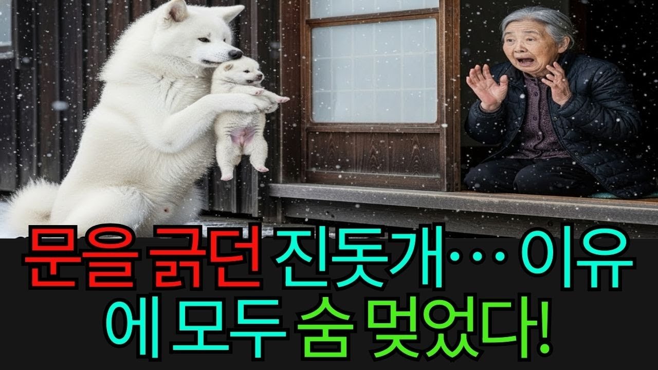 진돗개 엄마가 새끼를 물고 노인 집 문을 미친 듯이 긁은 이유… 모두가 숨 멎었다!