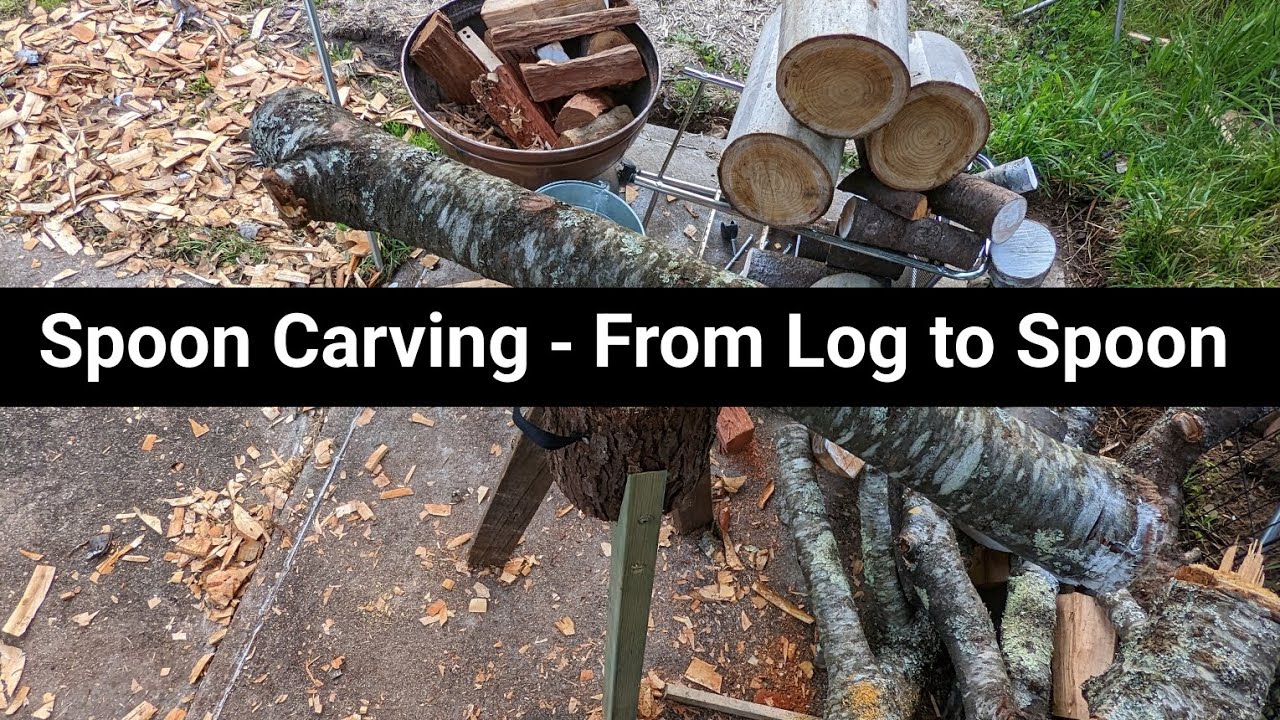 Spoon Carving - From log to spoon by hand (ASMR)