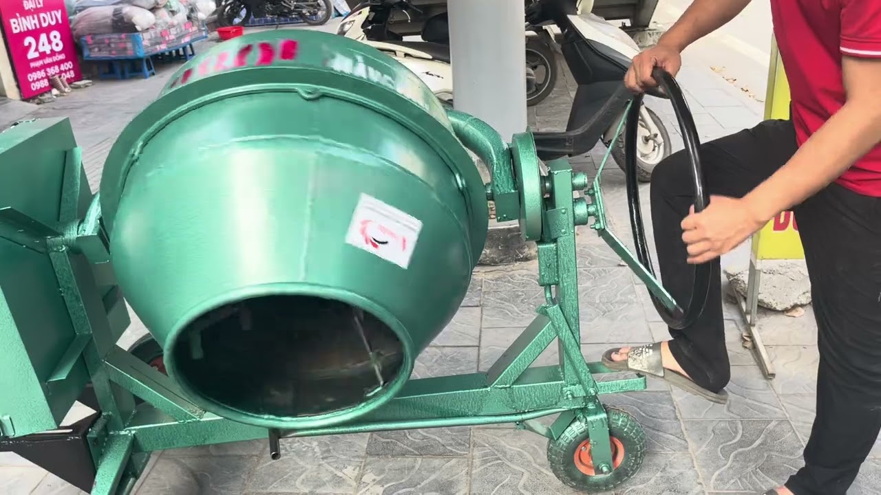 Máy trộn nguyên liệu, trộn bê tông dung tích 250L, máy trộn vữa 1 pha | LH 0964293261