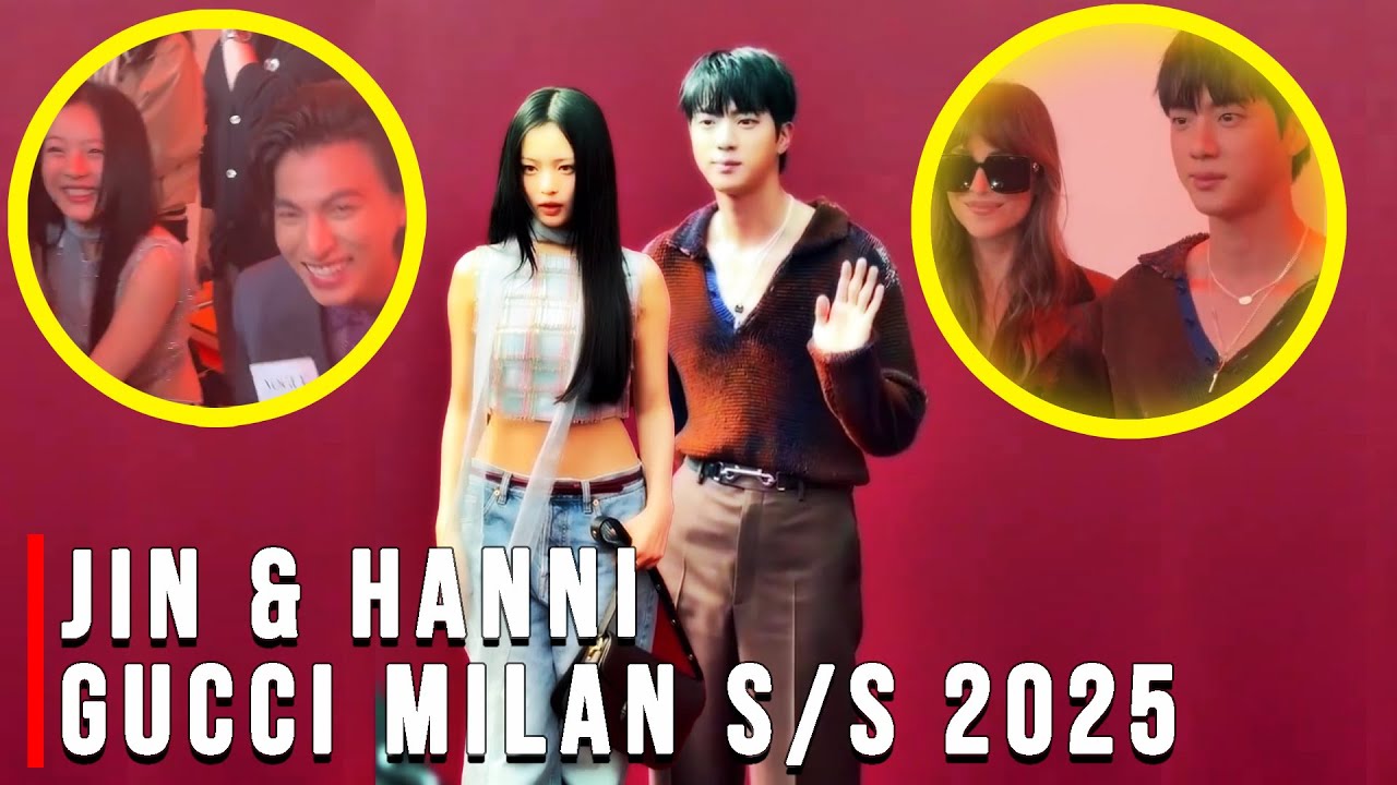 Jin & Hanni cute interactions at GUCCI SS 2025 MILAN FASHION SHOW