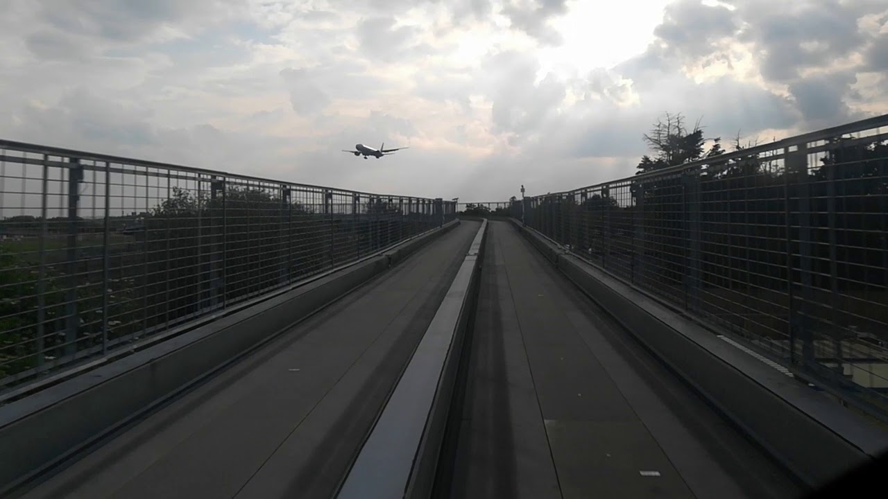 A trip on a Heathrow Airport Ultra Pod from Business Parking Station B to Terminal 5.