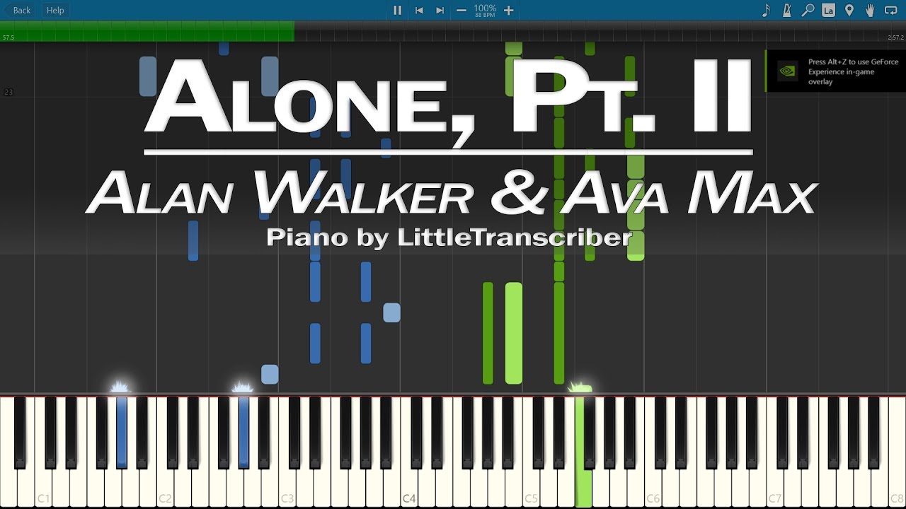 Alan Walker & Ava Max - Alone, Pt. II (Piano Cover) Synthesia Tutorial by LittleTranscriber