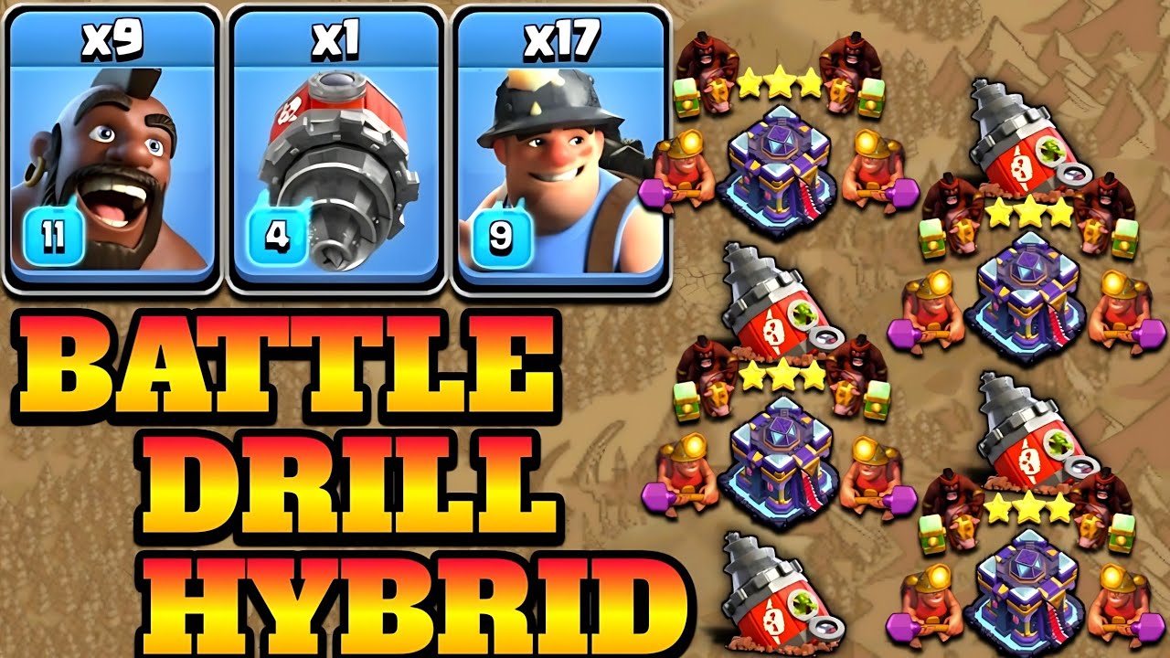 Th15 Hog Miner Attack Strategy With New Battle Drill! Best New TH15 Attack Strategy - Clash of Clans