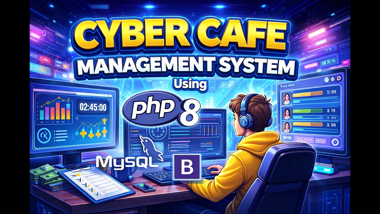Cyber Cafe Management System in PHP 8 & MySQL 8 | Full Project with Bootstrap & JS