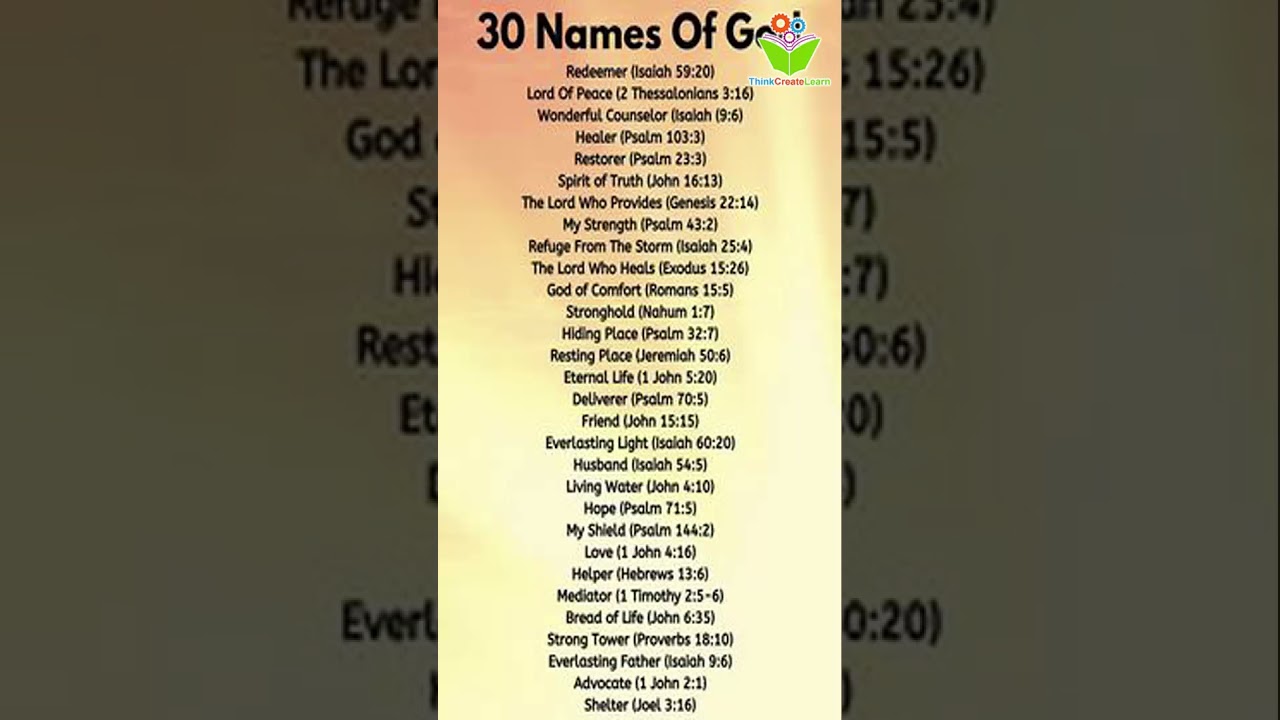 Names of god #bible quotes #christ #proverbs #thinkcreatelearn