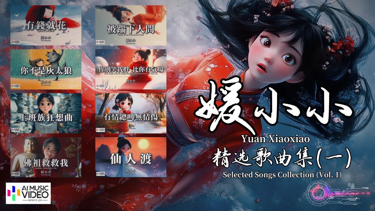 【高清MV】媛小小 必聽歌曲集（一）【Pinyin + Eng Sub | 繁體拼音英文動態字幕 | AI音樂視頻】Yuan Xiao Xiao【媛小小 必听歌曲集（一）】