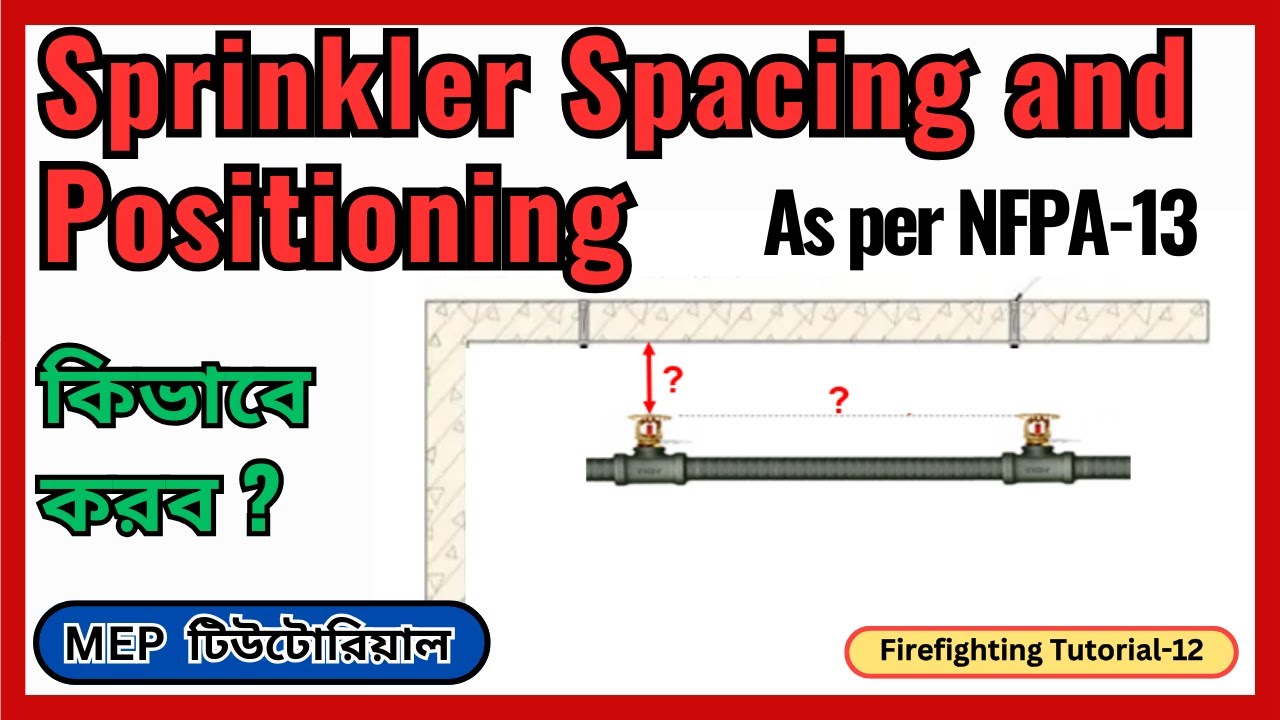 Sprinkler Spacing as per NFPA-13 কিভাবে করব । Sprinkle head spacing and positioning. Fire-12।