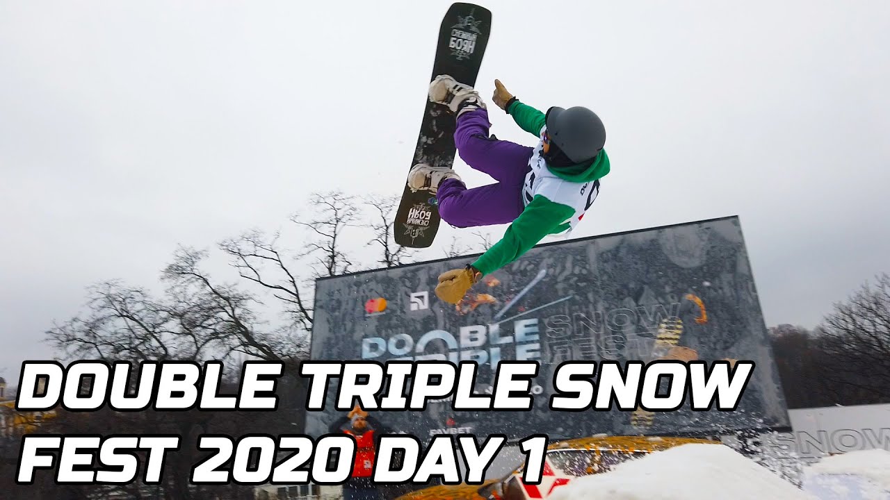 DOUBLE TRIPLE SNOW FEST 2020 DAY 1 СНОУБОРД КОНТЕСТ /// TF vlog №16