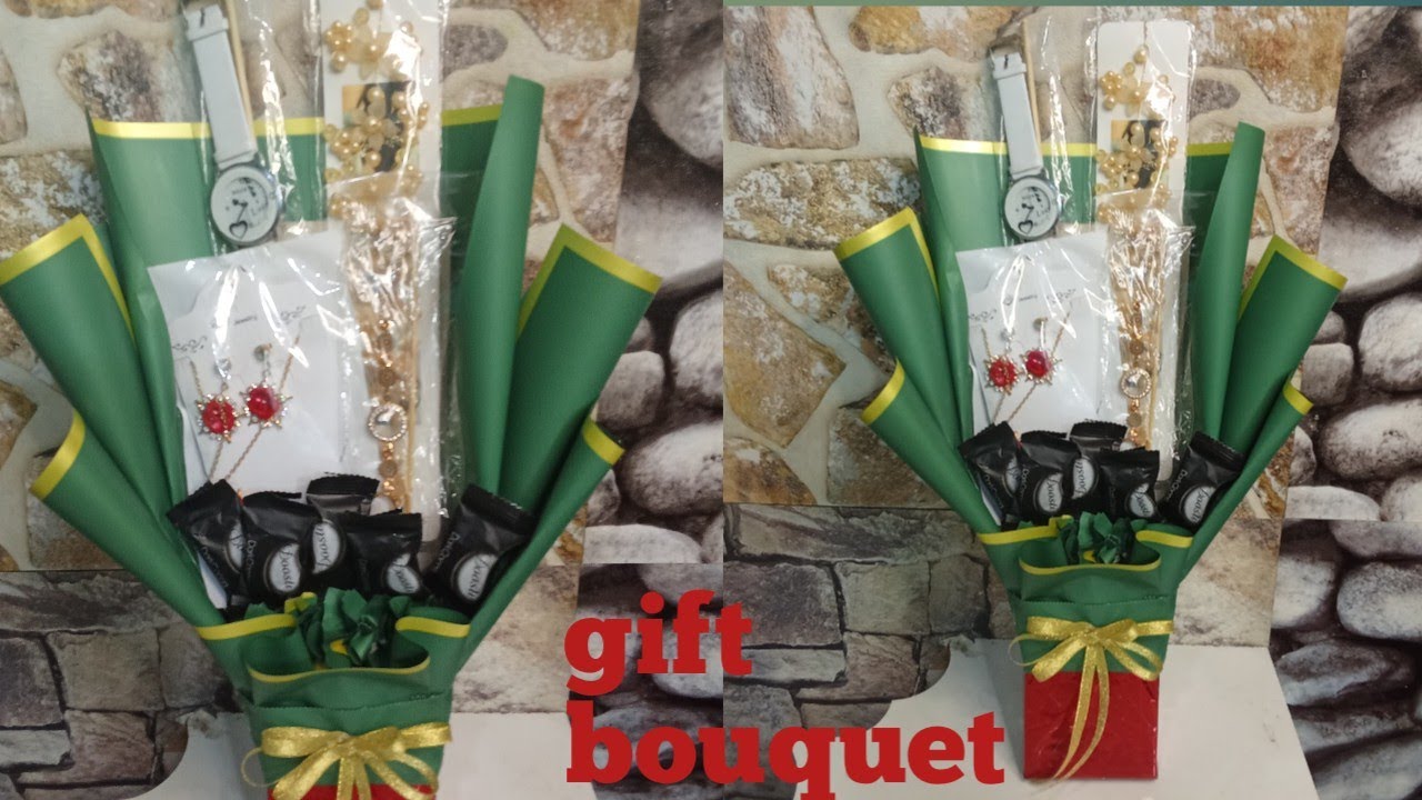 Elegant bouquet with perfume,watch & jewelry|Luxury Gift Hamper|cara bikin buket