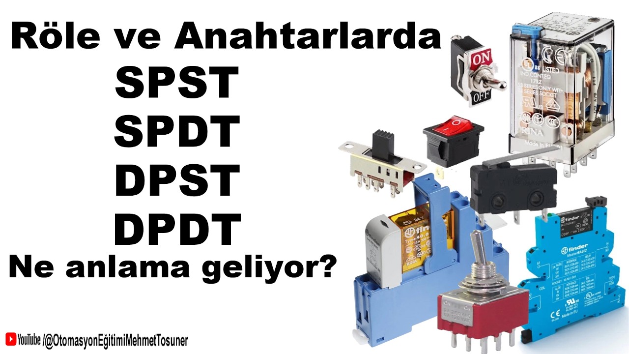 Röle ve Anahtarlarda SPST SPDT DPST DPDT Ne anlama geliyor ? #elektrik #switch #relay #otomasyon