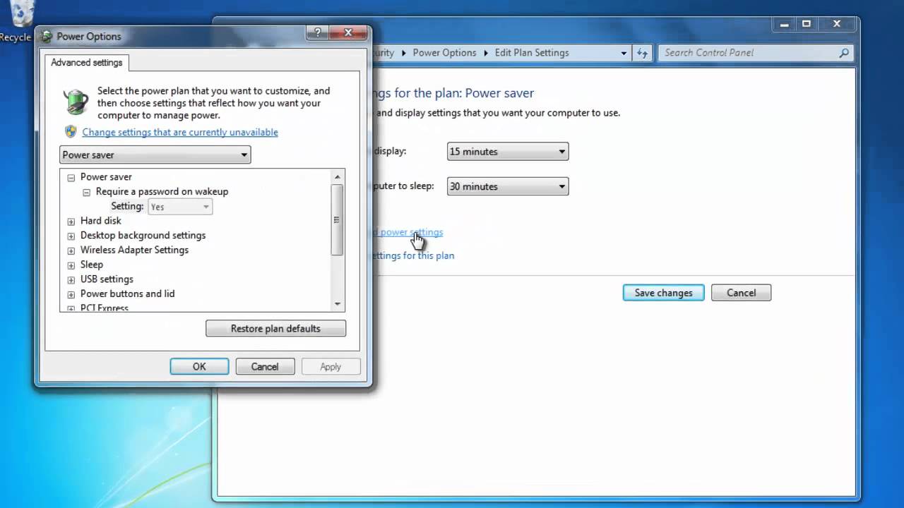 Как настроить параметры электропитания в Windows 7