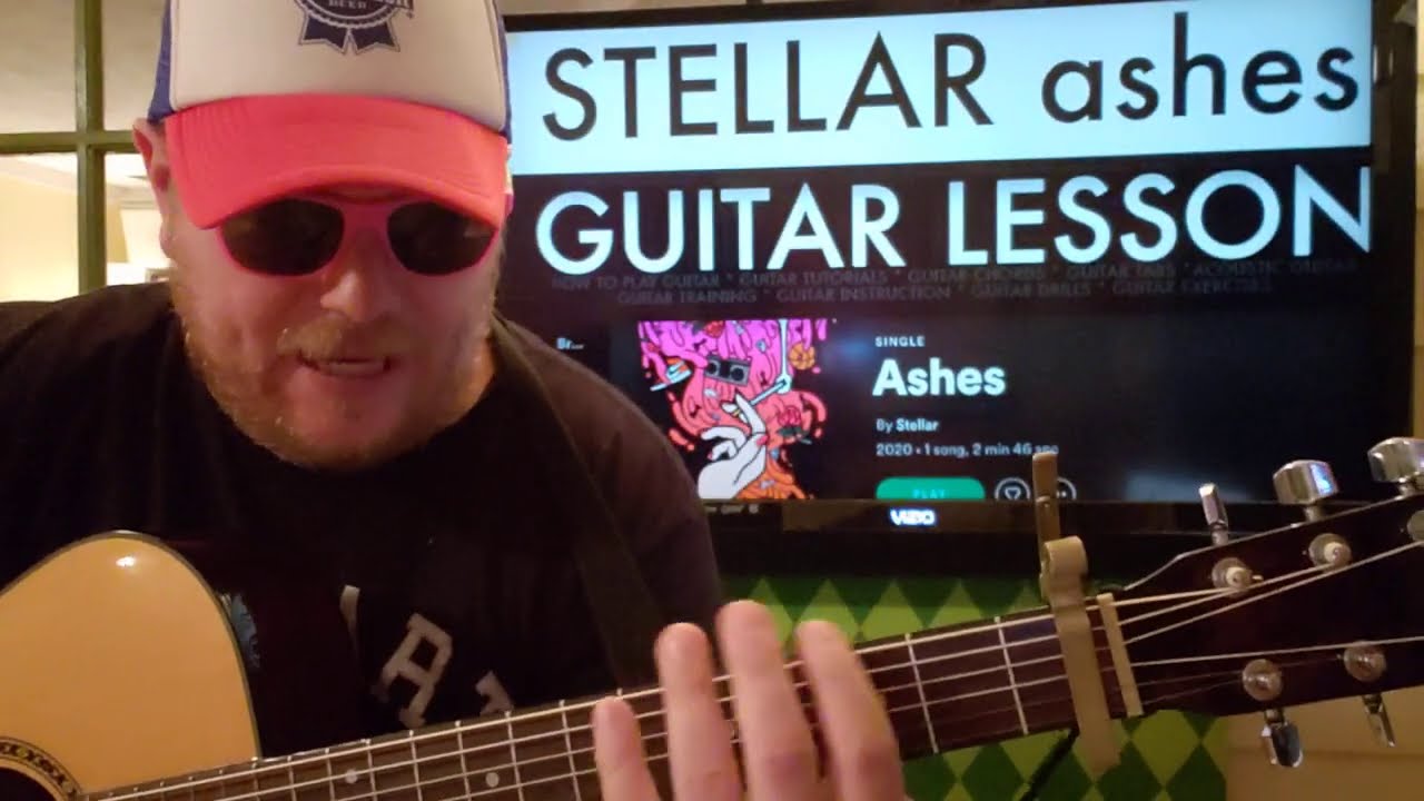 How To Play Ashes by Stellar // easy guitar tutorial beginner lesson easy chords