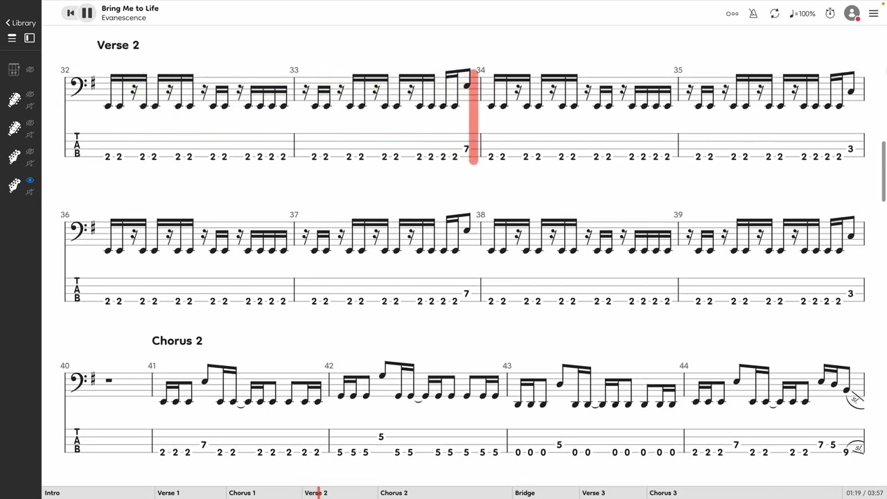 Evanescence - Bring Me To Life (DROP D TUNING BASS TAB PLAY ALONG)