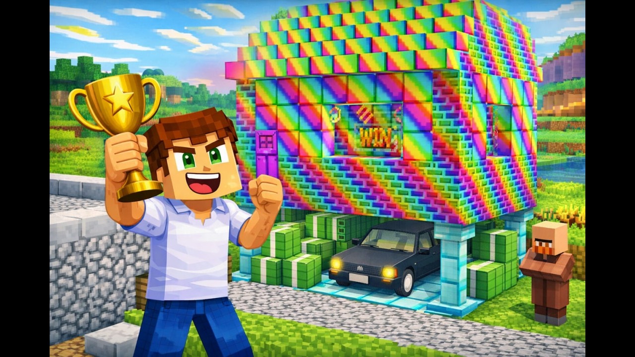 😱 QISHLOQDAGI ENG QIMMAT UYNI QURDM UZBEKCHA MINECRAFT