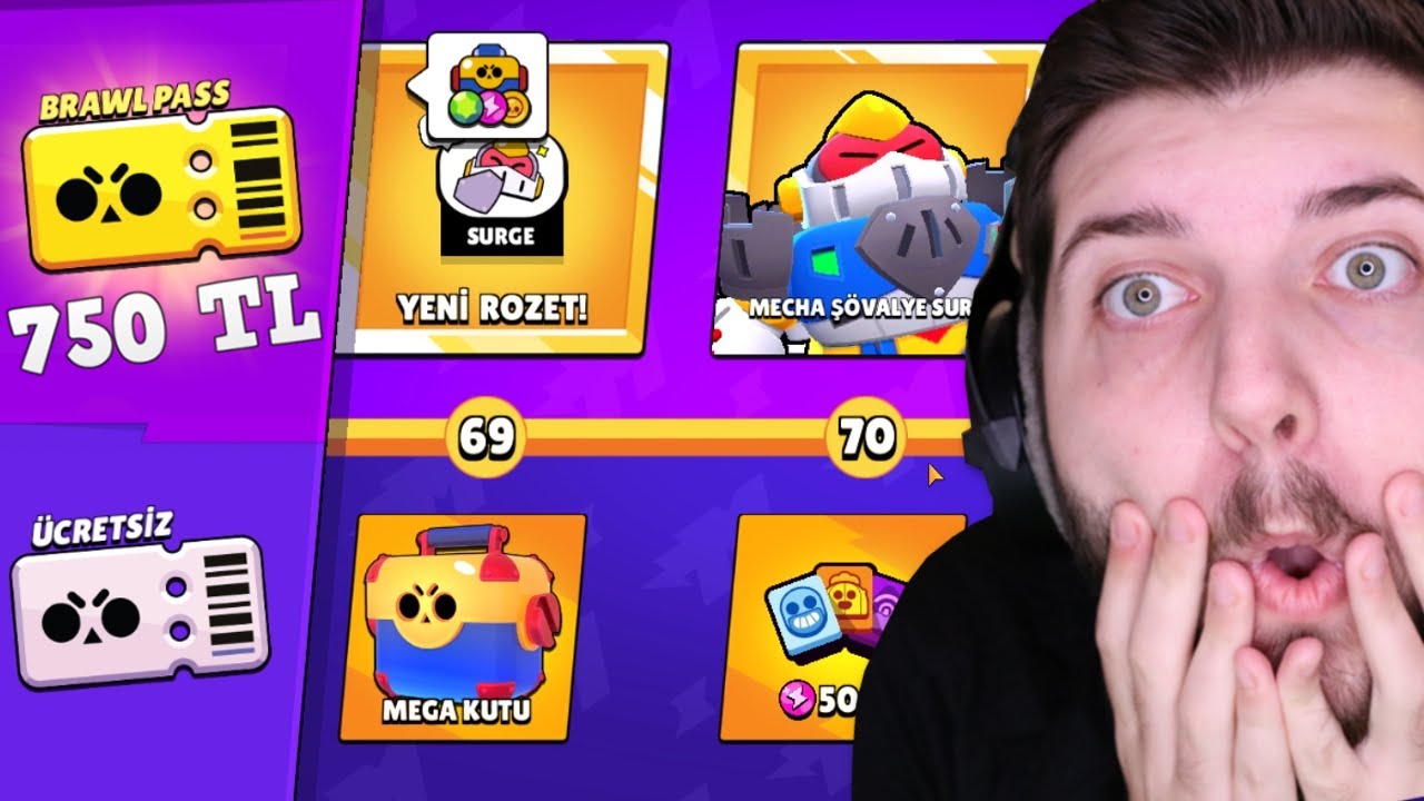 BRAWL PASS FULLEDİM ve SURGE MAXLADIM!! (Brawl Stars)