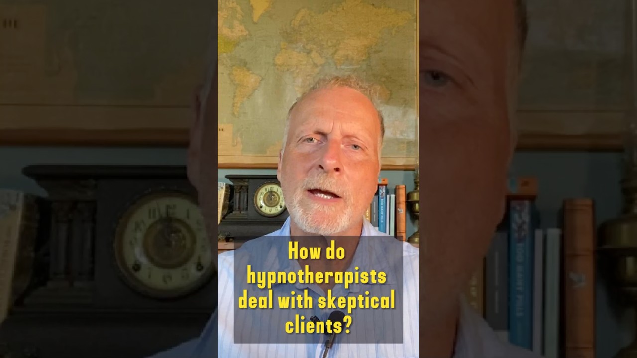 How do hypnotherapists deal with skeptical clients?