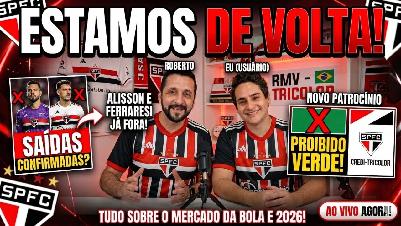 SAUDADE, TRICOLORES? VOLTAMOS! VAMOS FALAR DAS ÚLTIMAS NOTÍCIAS DO SÃO PAULO!
