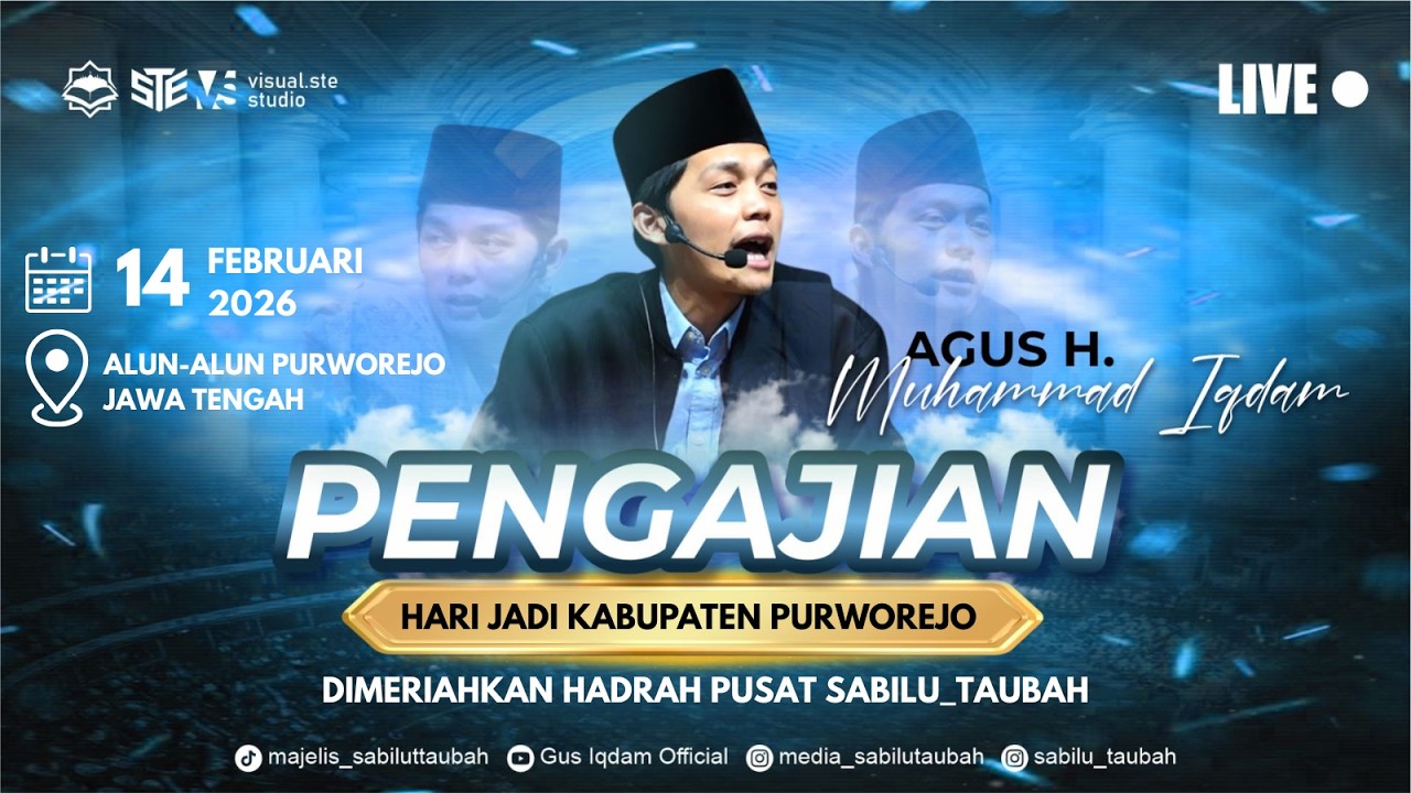 [LIVE] PENGAJIAN UMUM GUS H.M IQDAM DAN HADROH PUSAT HARI JADI PURWOREJO (14 FEBRUARI 2026)