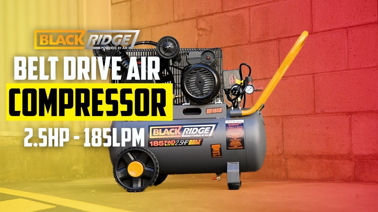 Blackridge Belt Drive Air Compressor - 2.5HP 185LPM