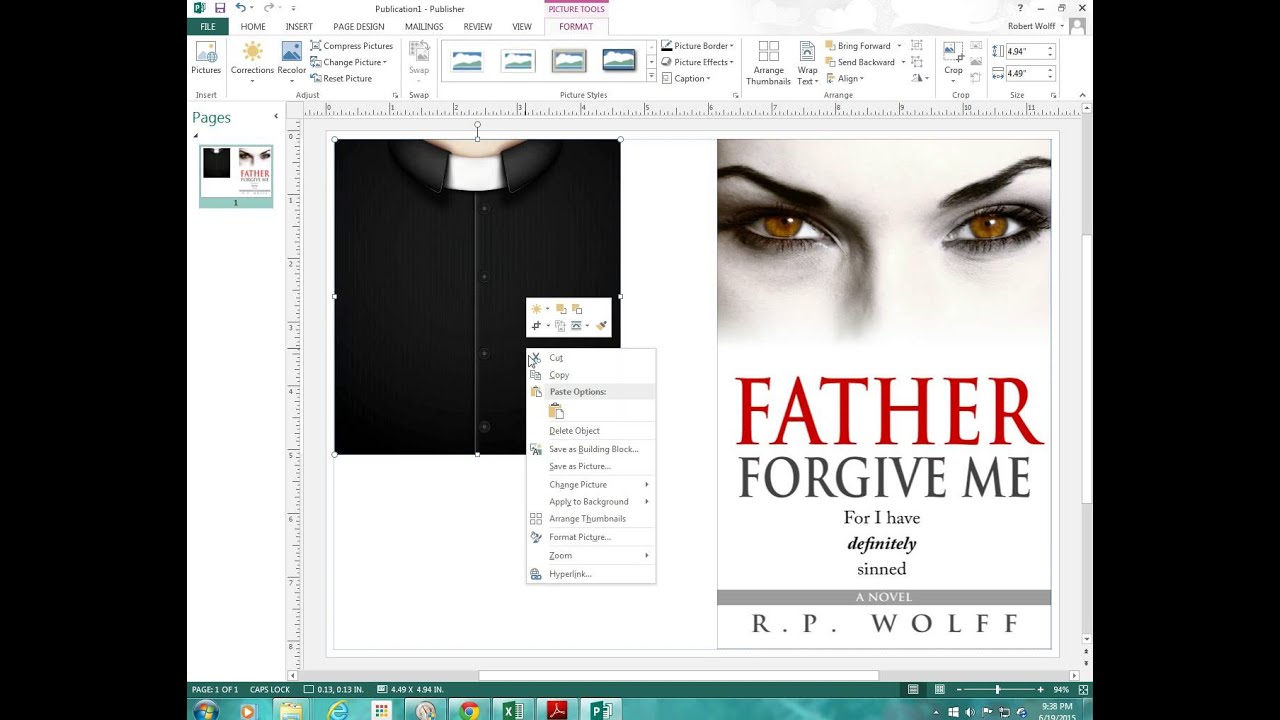 Createspace cover using Microsoft Publisher 2013