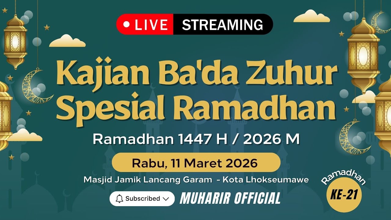 Live!!! Kajian Ba'da Zuhur 'Adab Qiyamul Lail' Masjid Jamik Lancang Garam - Ust. Nazli Hasan, Lc.,MA