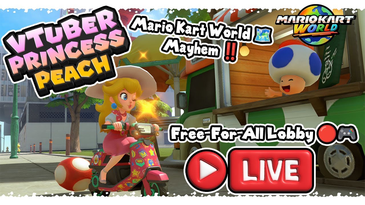 [ 🔴 LIVE ‼️] VTuber Princess Peach - Mario Kart World 🗺️✨ Free-For-All Lobby! 🎮✨