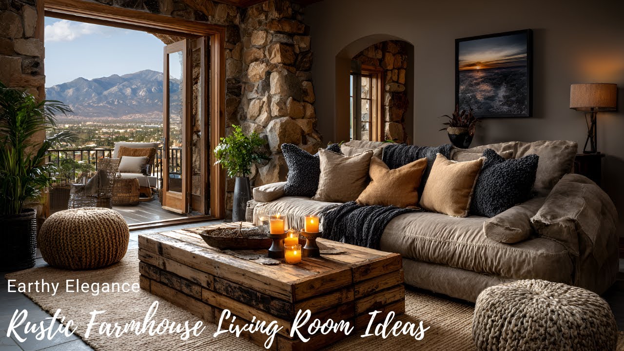 Earthy Elegance Living Rooms: Rustic Farmhouse Decor Ideas Using Natural Materials